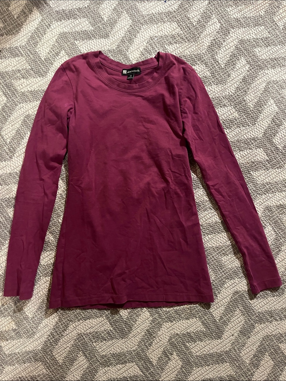Valerie Bertinelli Women's Long Sleeve Crewneck Top - Plum